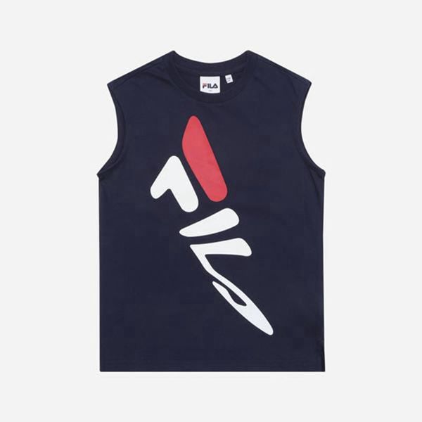 Fila Mindblower Sleeveless Boy's T-Shirts - Navy,NZ 230-25418